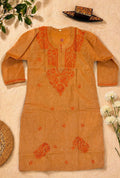 Khadi Chikankari Short Length Kurti