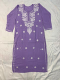 Modal Chikankari Long Kurti- Premium soft Modal fabric