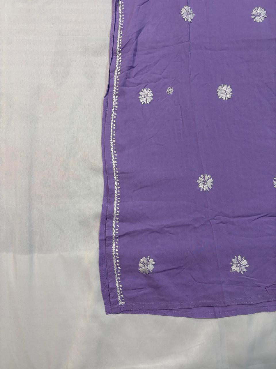 Modal Chikankari Long Kurti- Premium soft Modal fabric
