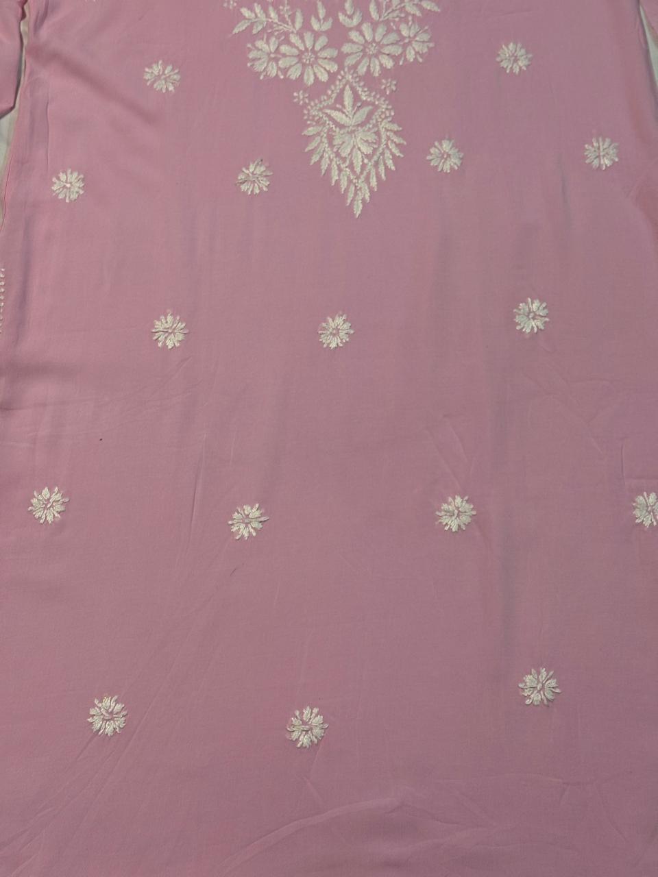 Modal Chikankari Long Kurti- Premium soft Modal fabric